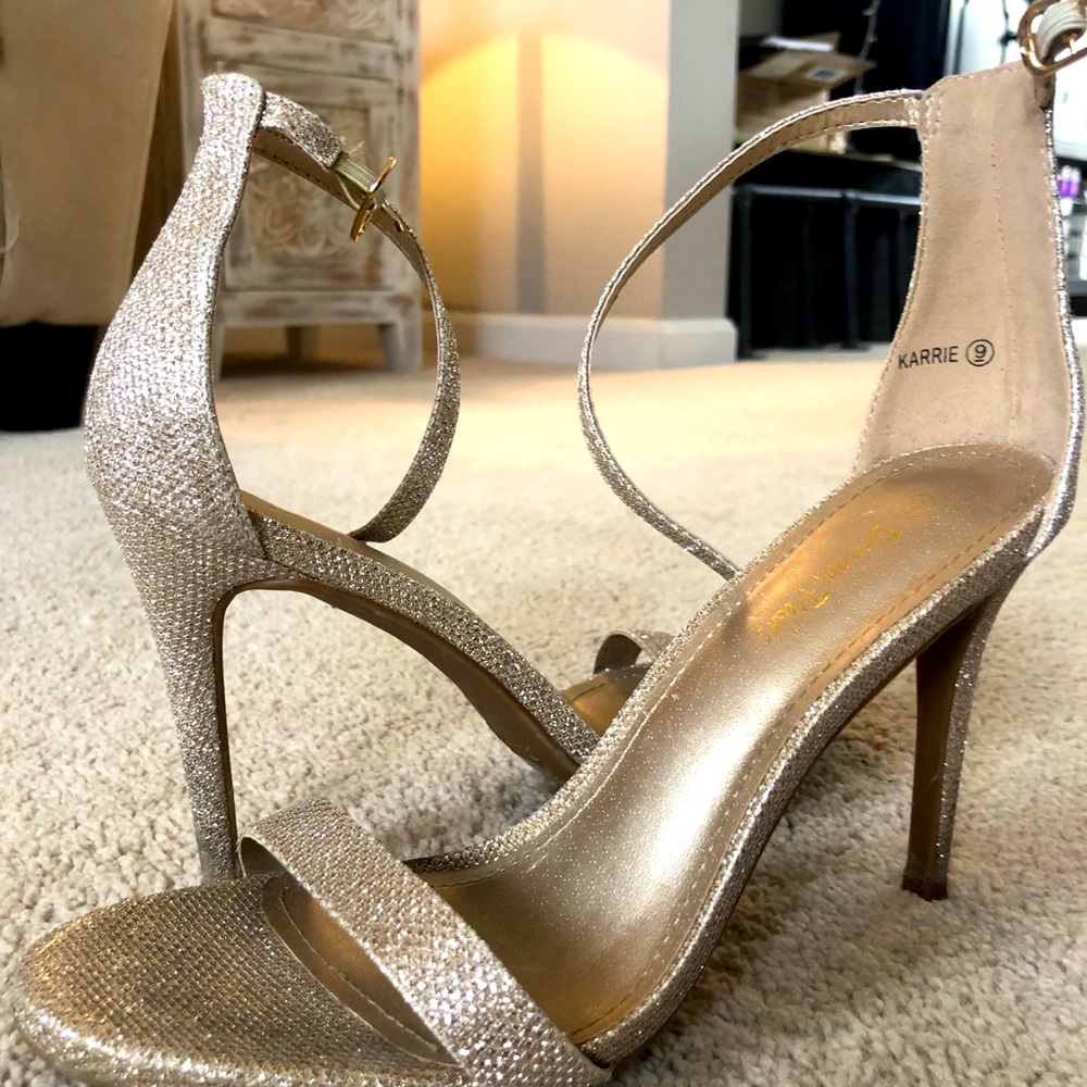 Metallic Sparkle Stiletto Sandals